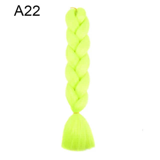 24-Inch Yaki Braids Ombre Jumbo Braiding Hair | Green Synthetic Hair Extensions for DIY Styles