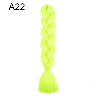 24-Inch Yaki Braids Ombre Jumbo Braiding Hair | Green Synthetic Hair Extensions for DIY Styles