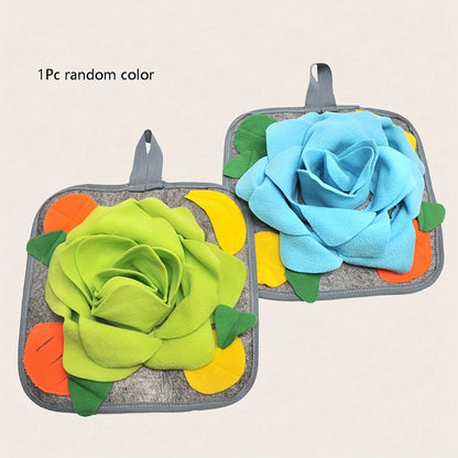 Rabbit Snuffle Mat, Small Pet Slow Feeder Training Mat, Educational and Fun Foraging Mat, Random Style and Color Shipped