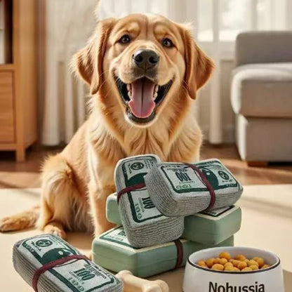 Dog Toy Money Shape Bite Resistant Indestructible Squeaky Toy Sound Interactive Self-Play for Dog Puppy Cat Pet Training Supplie