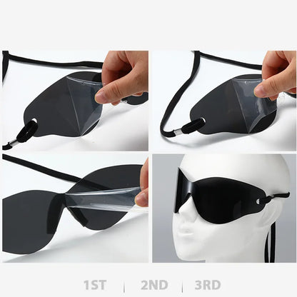Oversized Punk Rimless Sunglasses | Y2K UV400 Mirror Lens Shades