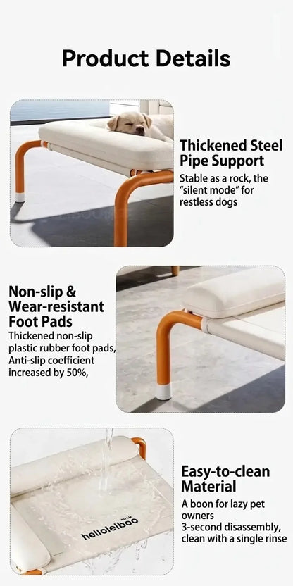 Pet Furniture Mesh Elevated Dog Beds Breathable Removable Raised Dog Bed with Pillow Outside Dog Bed Cat Patio Sunbathing