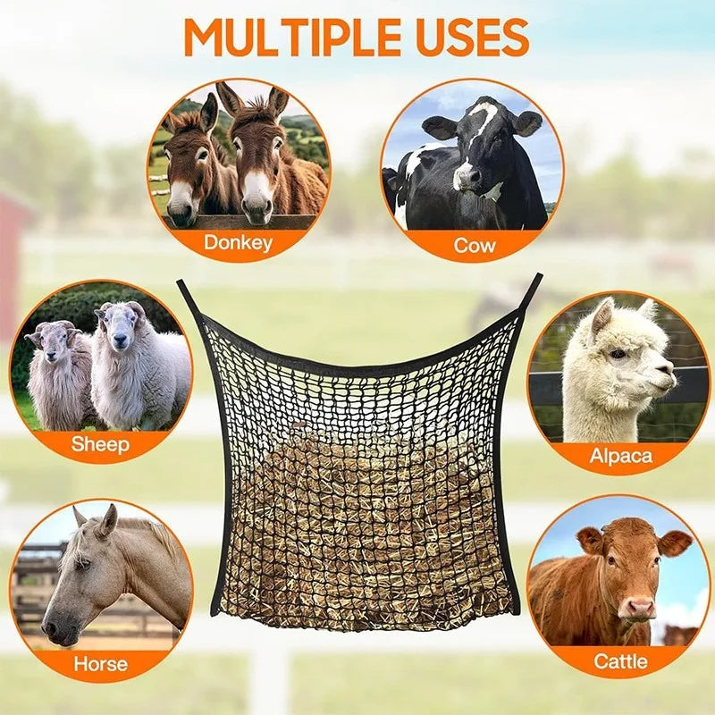Hay Net for Horses Slow Feed Hay Bag for Horses Goat Sheep Large Capacity Hanging Hay Feeder Bag