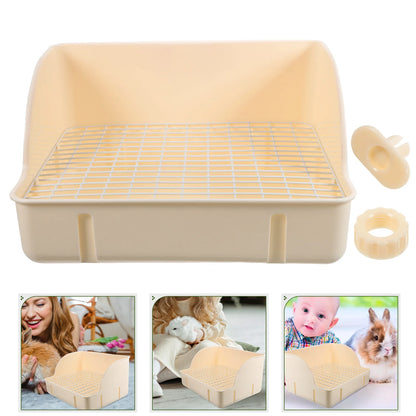 Large Size Rabbit Litter Box Cage Toilet For Bunny Hamster Trainer Potty Pet Bedding Lining Supplies Plastic Guinea Pig Products