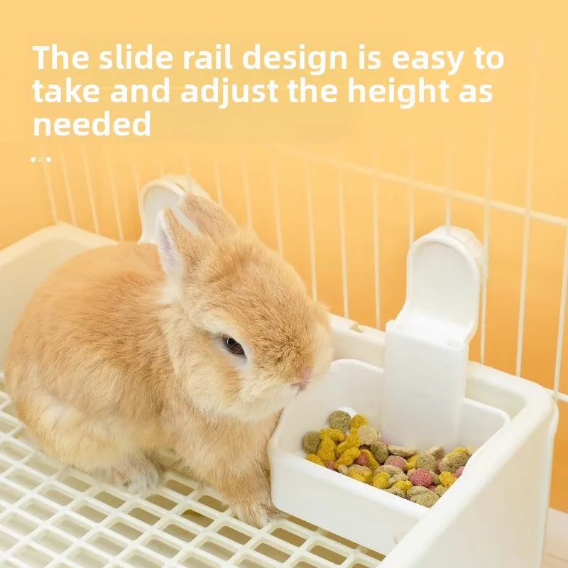 Large-capacity Rabbit Food Bowl with Secure Base Durable and Bite-resistant