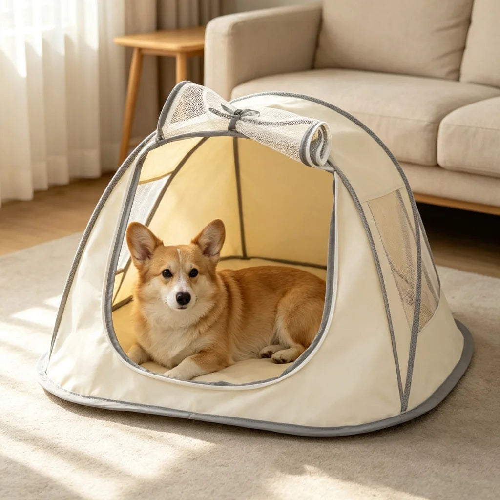 Portable Foldable Pet Tent House Breathable Mesh Dog Cat Bed Waterproof Oxford Puppy Kennel Indoor Outdoor Camping Sunproof Smal