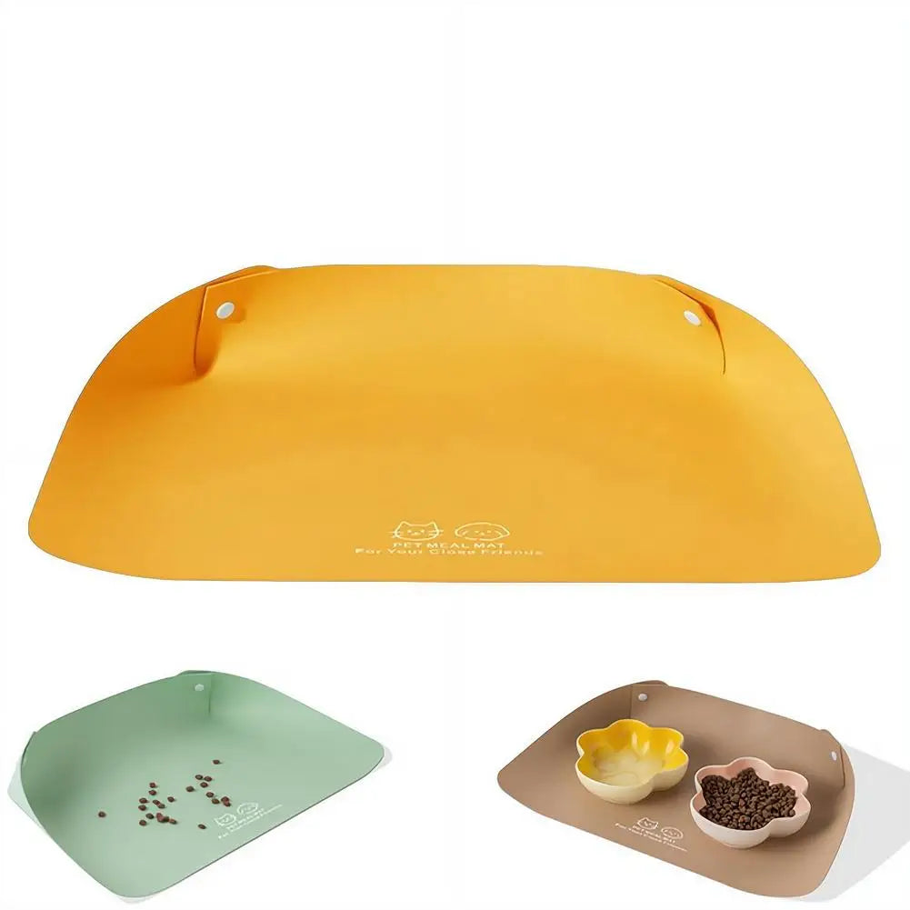 PU Leather Pet Feeding Mat Spill Proof Waterproof Oil Resistant Non Slip Bowl Holder Easy Clean Floor Protector for Dogs Cats