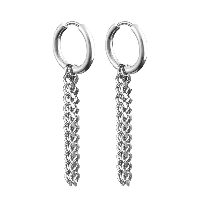 Fashion Punk Gothic Stainless Steel Drop Earrings | Unisex Stud Earrings for Men Women