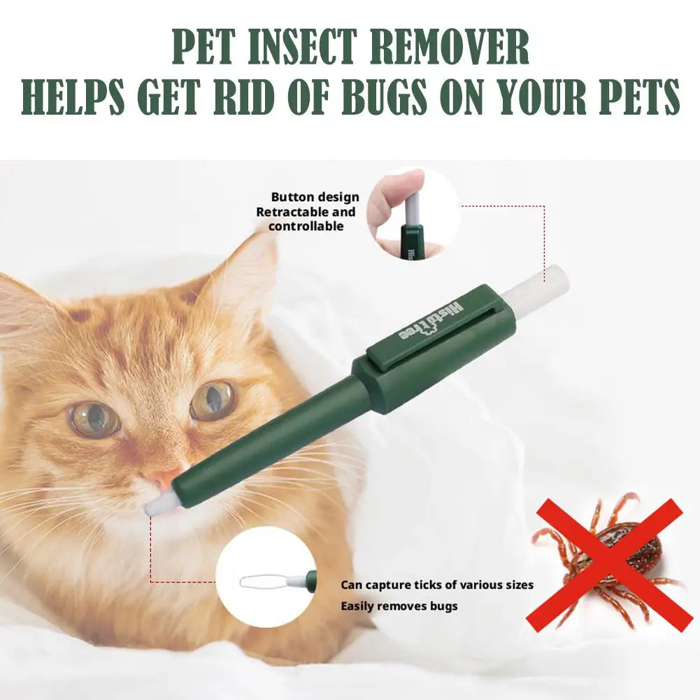 1 Pc Pet Tick Remover Tool Durable Family Pet Flea Control Waterproof Portable Rustproof Tick Removal Pen For Cat Dog And Humans