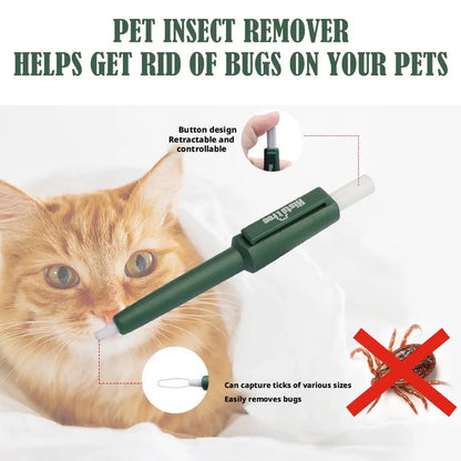 1 Pc Pet Tick Remover Tool Durable Family Pet Flea Control Waterproof Portable Rustproof Tick Removal Pen For Cat Dog And Humans