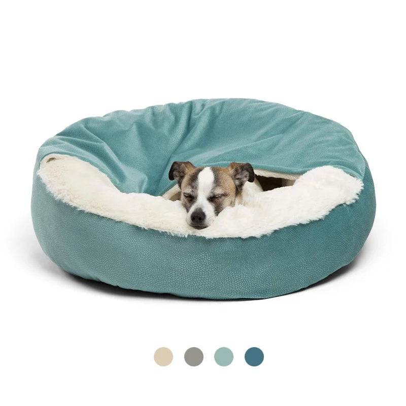 Benepaw Orthopedic Dog Bed With Hooded Blanket Winter Warm Waterproof Dirt Resistant Cat Puppy House Cuddler Machine Washable