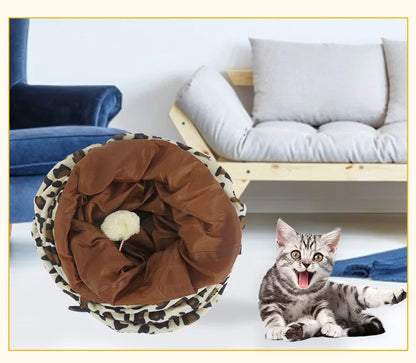 Perfect Cat Tunnel Leopard Print Crinkly 2 Ways Fun Pet Tunnel Kitten Play Toy Collapsible Rabbit Toys Cat Products