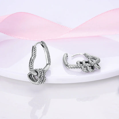 925 Sterling Silver Hoop Earrings with Zircon | Classic U-Shaped Women Jewelry
