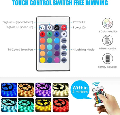 USB LED Strip Lights 2m | RGB Remote Controlled Backlight