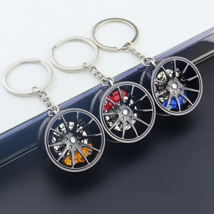 3D Car Tire Brake Disc Keychain | Fidget Toy Key Ring