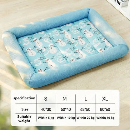 Summer Cooling Pet Dog Bed Breathable Soft Dog Sleeping Pad Neck-Protecting Washable Summer Pet Supplies for Dogs Cats Beds Mats