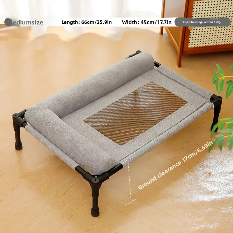 Summer Pet Folding Bed - Breathable & Moisture-Resistant Cat & Dog Bed for All Seasons