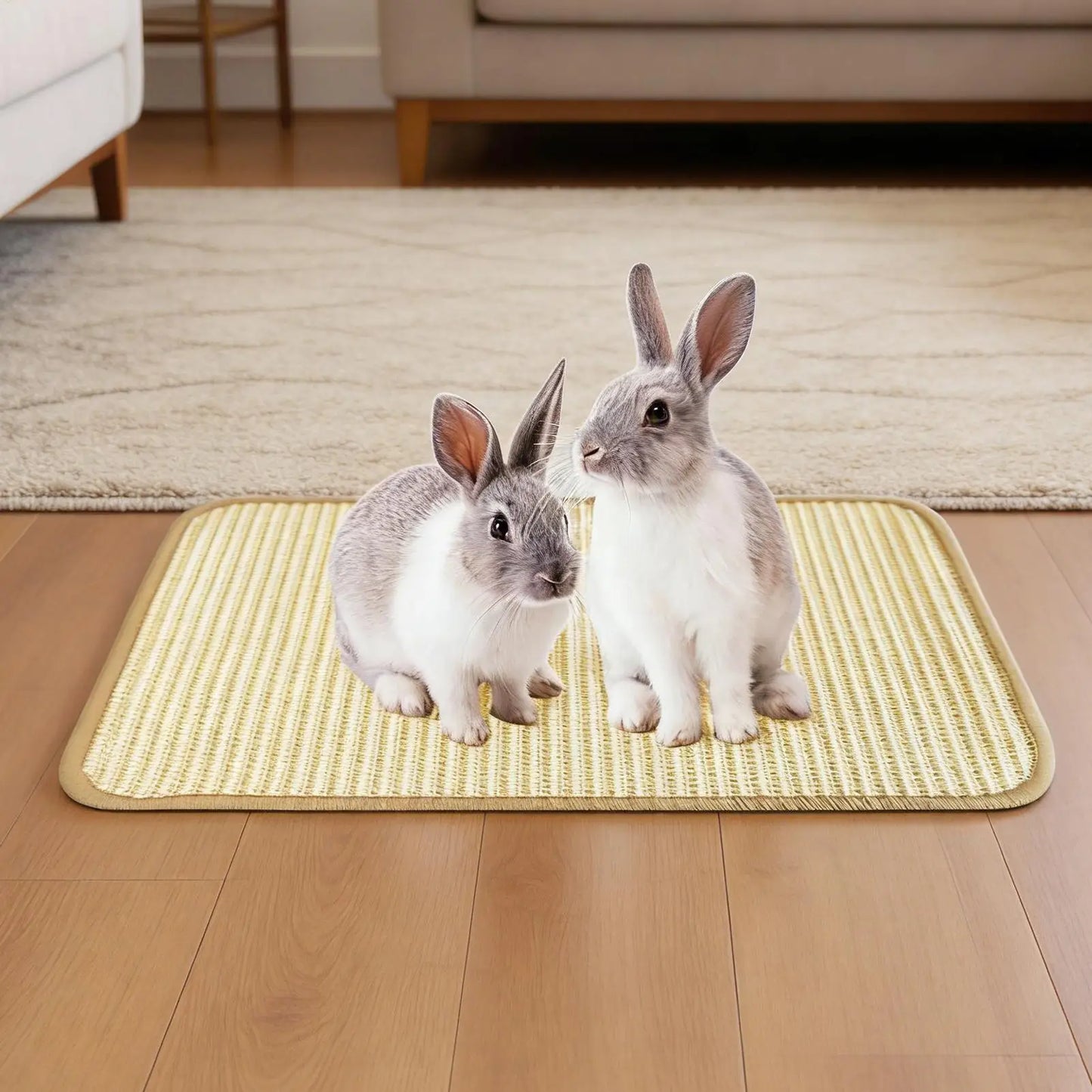 Rabbit Scratching Mat Indoor Foraging Scratcher Rug 15.7x23.6 In Scratch Board For Cage Hutch Floor Home Resting Biting Sleeping