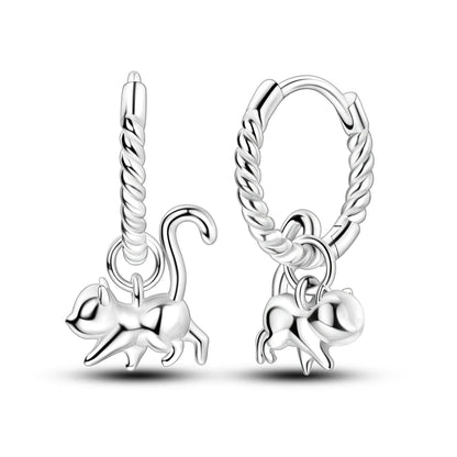925 Sterling Silver Hoop Earrings with Zircon | Classic U-Shaped Women Jewelry