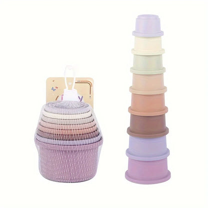 Bunny Stacking Cups Toy Rabbits Multi-colored Reusable Small Animals Puzzle Toys For Hiding Food Playing Small Animals Pet Toys