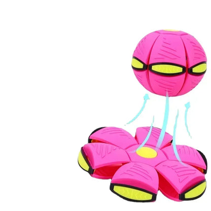 Dog Toys Outdoor Fun Toys Boy Girls Flying Saucer Ball Magic Deformation UFO with NO Led Light Flying Toys Decompression Gift