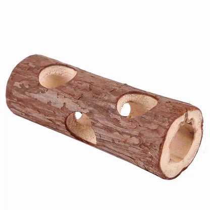 Wooden Hamster Tunnel Versatile Animal Exercise Tube Chew Toy for Rabbit Ferret Hamster Guinea Pig
