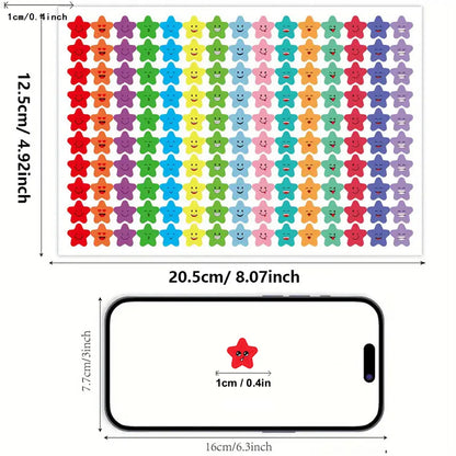 Happy Face Stars Reward Sticker Pack | 450-3000 Sheets for DIY Decor