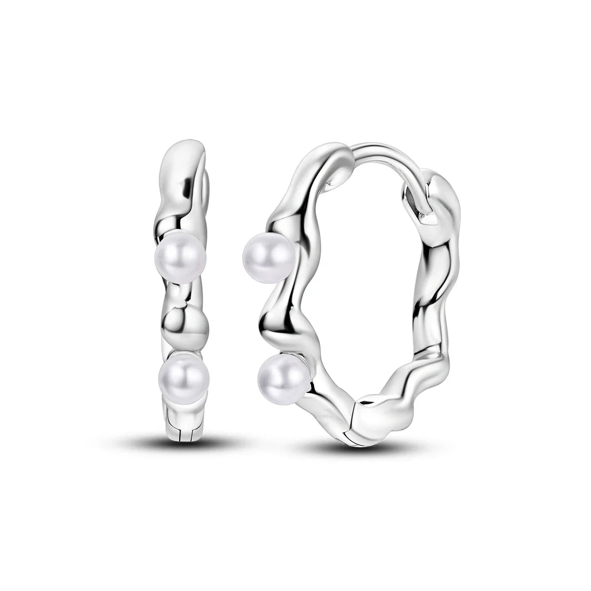 925 Sterling Silver Hoop Earrings with Zircon | Classic U-Shaped Women Jewelry