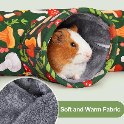 Guinea Pig Tunnel 3 Way Washable Hideout Foldable Rabbit Tunnel Guinea Pig Toys for Bunny Hamster Ferret Guinea Pig Accessories