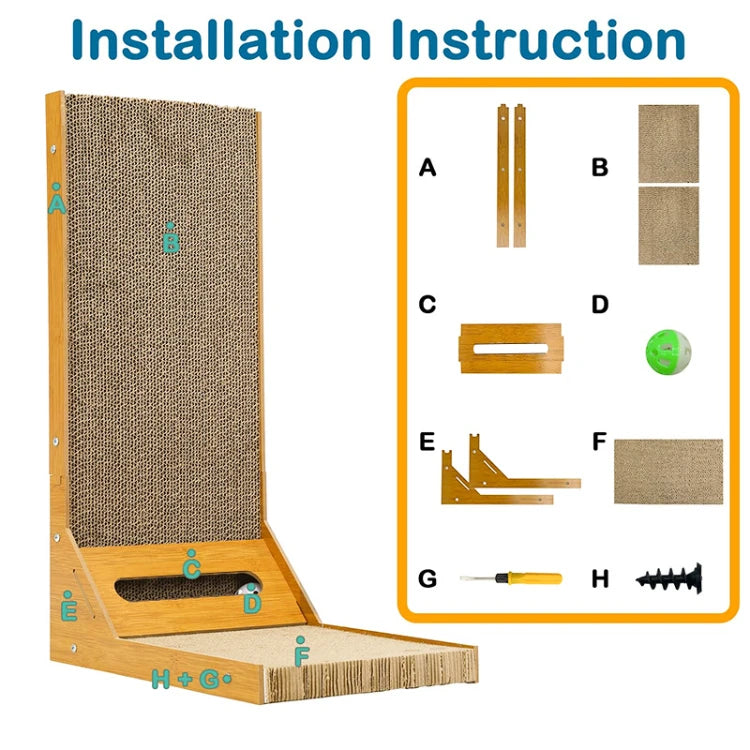 Cat Scratching Post Cat Scratching Board Wooden Wear-resistant and Scratch-resistant Post Furniture Training Grinding Claw Toys