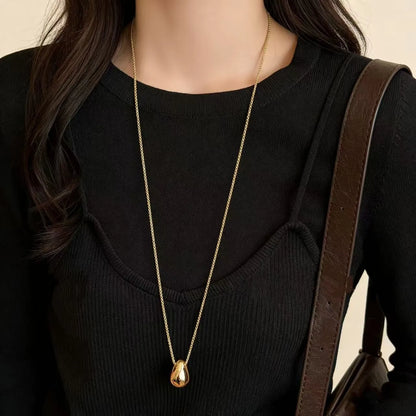 Fashion Waterdrop Pendant Necklace | Stainless Steel Snake Chain Jewelry Gift