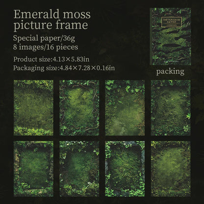 16 Sheets Nature Green Moss Theme Specialty Paper | Scrapbooking and Craft Supplies