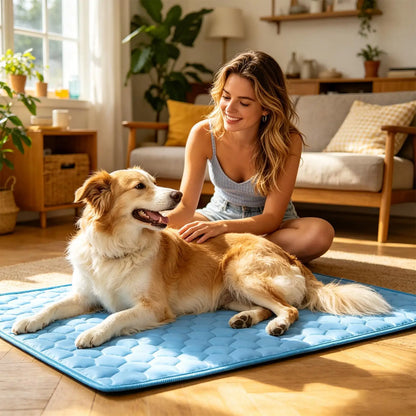Pet Cooling Mat Chew-Resistant Cushion Pet Cats Bed Cooling Mat for Small Medium Large Breeds Animals Resting Camping Travel