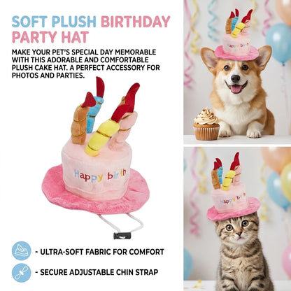 Pet Birthday Party Hat Toy Set For Cats and Dogs Elastic Comfortable Wear Bite Resistant Durable Photo Prop Gift