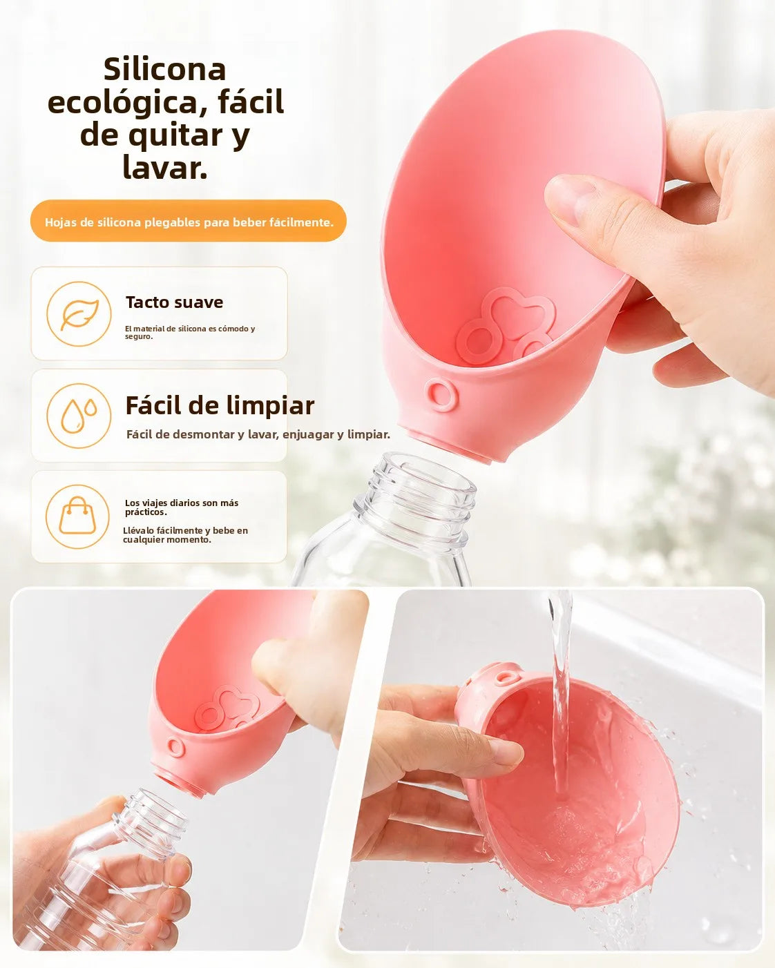 Pet Outdoor Water Dispenser, Portable Dog Water Cup, Eco-friendly Foldable Leaf-shaped Silicone Universal Bottle Mouth