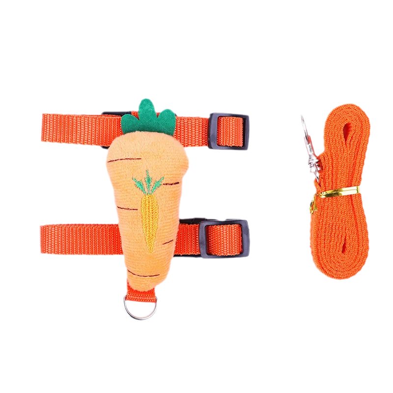 Small Animals Outdoor Wakling Supplies Cartoon Style Rabbit Harness and Leash Set for Bunnies Guinea Pig Bunny Accessoris Pet