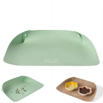 PU Leather Pet Feeding Mat Spill Proof Waterproof Oil Resistant Non Slip Bowl Holder Easy Clean Floor Protector for Dogs Cats