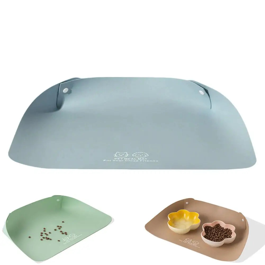 PU Leather Pet Feeding Mat Spill Proof Waterproof Oil Resistant Non Slip Bowl Holder Easy Clean Floor Protector for Dogs Cats
