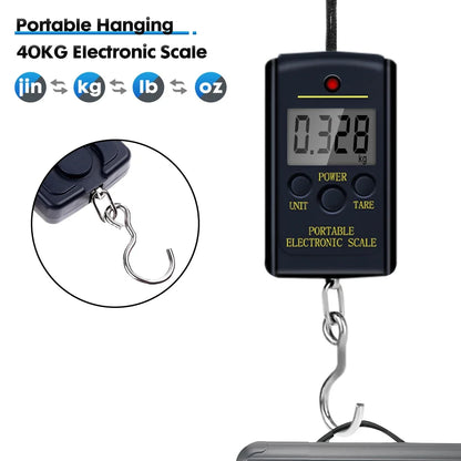 Portable 40kg Hanging Digital Scale for Fishing and Luggage Travel