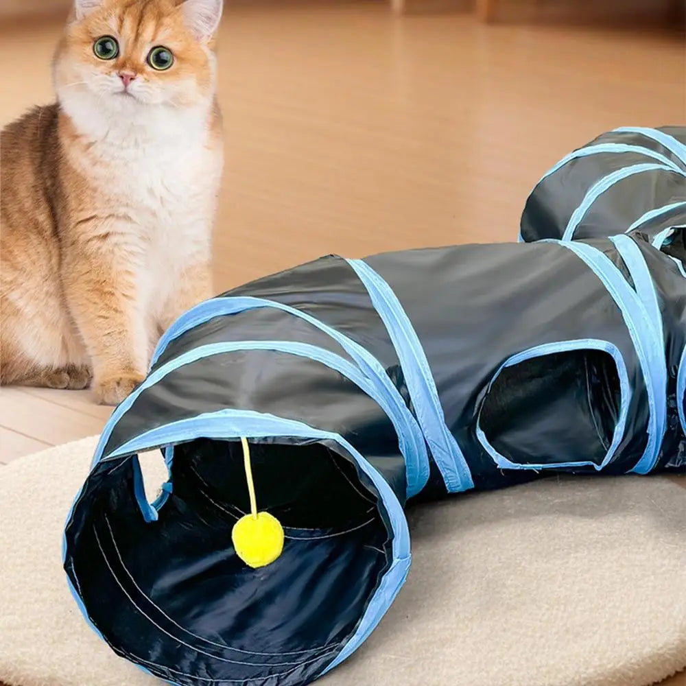 Cat Toy Tunnel Indoor Cat Hide Interactive Play Tunnel Tube Toys Fun Foldable Cat Hideaway Play Toys for Rabbits Puppy Kitten