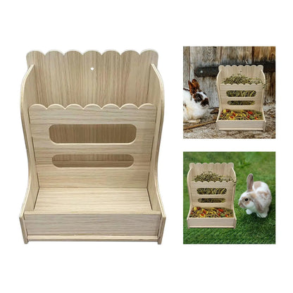 Rabbit Wooden Hay Rack Small Animals Grass Holder Multipurpose Guinea Pigs Food Dispenser for Small Pets Chinchilla Hedgehog