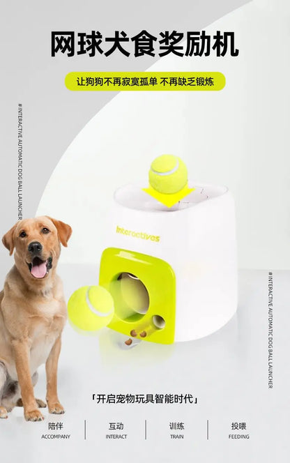 Pet Tennis Tee Machine Dog Supplies Outdoor Interactive Training Automatic Leak Food Launcher Toy