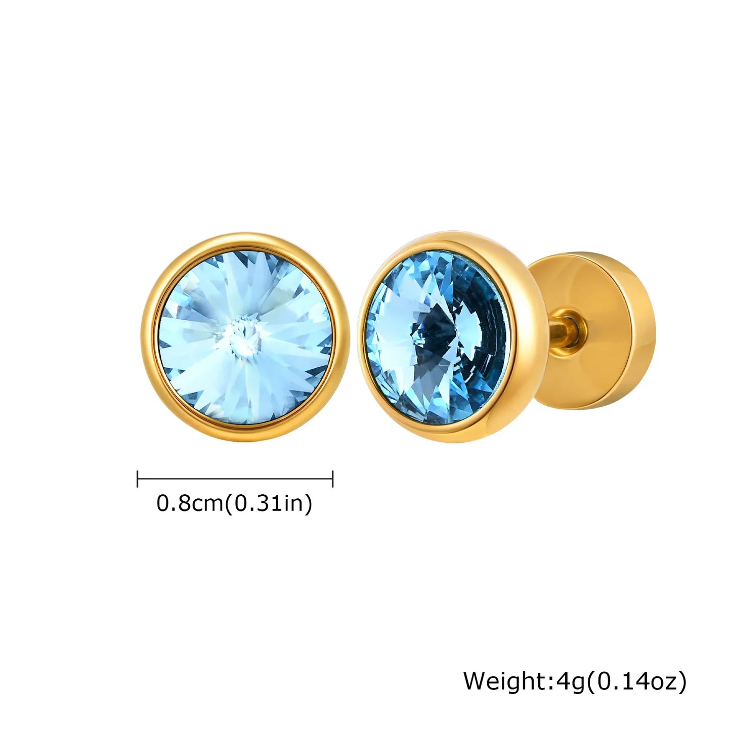 Anti Allergy Round Zircon Stud Earring for Men | AAA CZ Stainless Steel Hip Hop Classic Jewelry