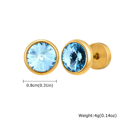 Anti Allergy Round Zircon Stud Earring for Men | AAA CZ Stainless Steel Hip Hop Classic Jewelry