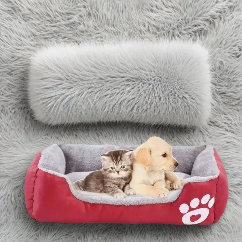 Large Calming Pet House Donut Bed - Long Plush Deep Sleep Warm Cushion for Small Dogs, Puppy Chihuahua & Cat Mat