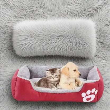 Large Calming Pet House Donut Bed - Long Plush Deep Sleep Warm Cushion for Small Dogs, Puppy Chihuahua & Cat Mat