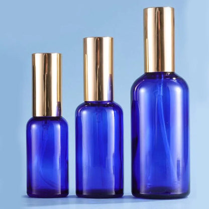 15/30/50/100ml Blue Glass Spray Bottle | Refillable Fine Mist Perfume Atomizer