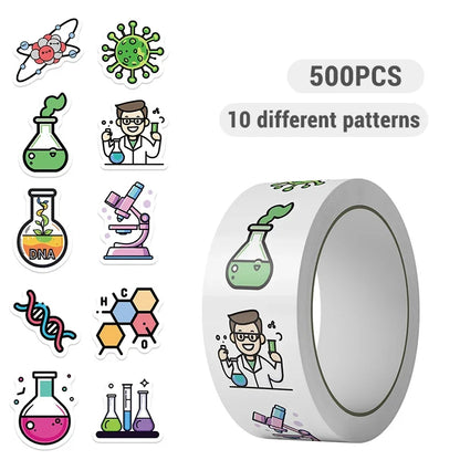 500PCS Chemistry Biology Experiment Decals | Waterproof Vinyl Science Stickers for Lab