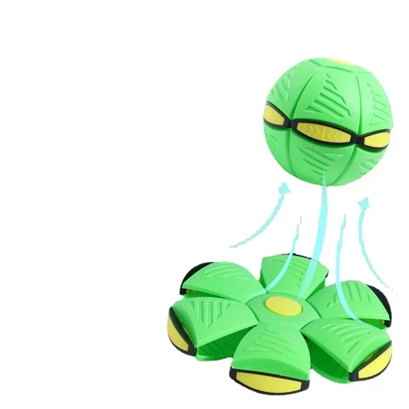 Dog Toys Outdoor Fun Toys Boy Girls Flying Saucer Ball Magic Deformation UFO with NO Led Light Flying Toys Decompression Gift