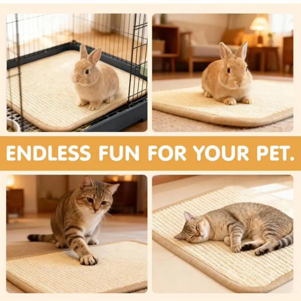 Rabbit Scratching Mat Indoor Foraging Scratcher Rug 15.7x23.6 In Scratch Board For Cage Hutch Floor Home Resting Biting Sleeping